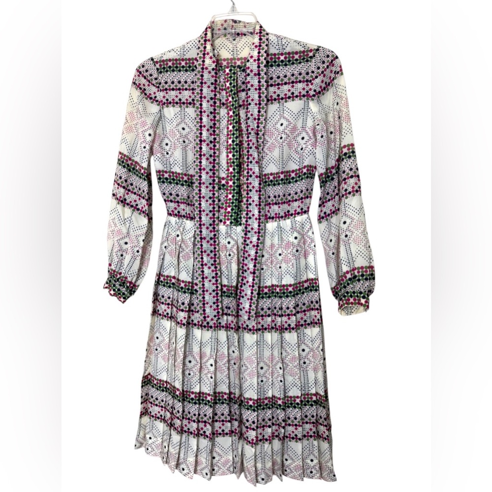 Vintage Abe Schrader by Belle Saunders Dress 1970’s Geometric Print READ